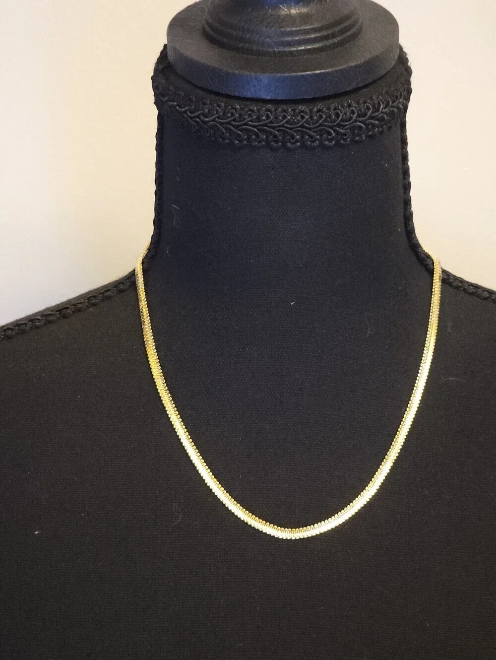 Monet Gold Tone Flat Textured Chain Necklace